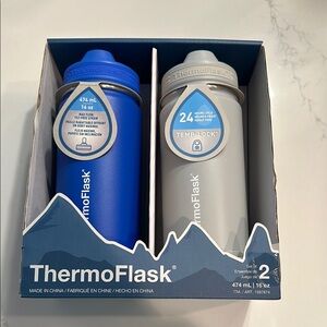 Blue and Gray Insulated Water Bottles